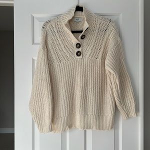 Arie half button chenille sweater